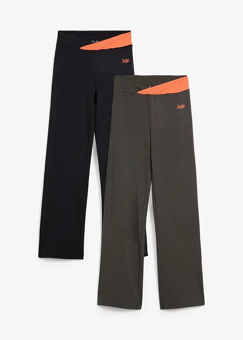 Bavlněné sportovní kalhoty, Bootcut (2 ks v balení), bonprix