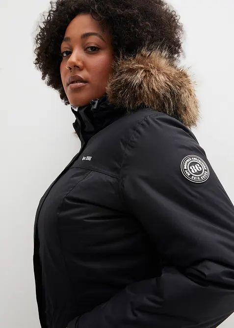 Nepromokavý outdoorový kabát s umělou kožešinou, bonprix