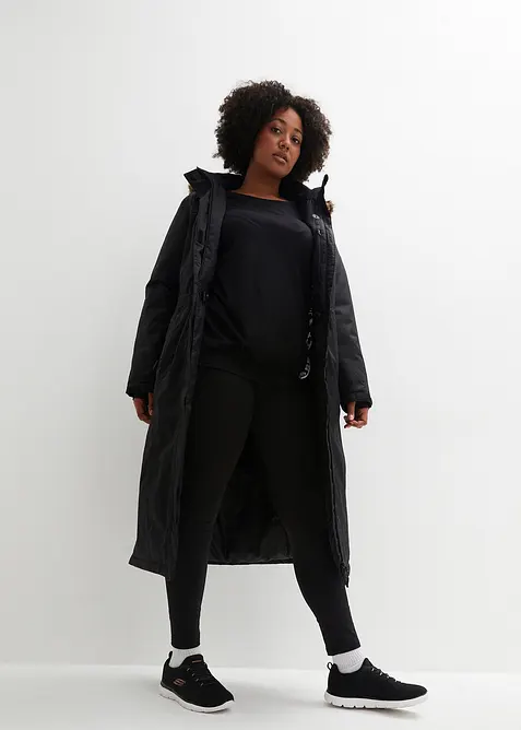 Nepromokavý outdoorový kabát s umělou kožešinou, bonprix