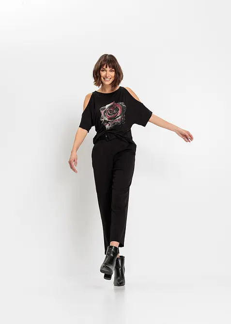 Triko s odhalen&yacute;mi rameny, z visk&oacute;zy, bonprix