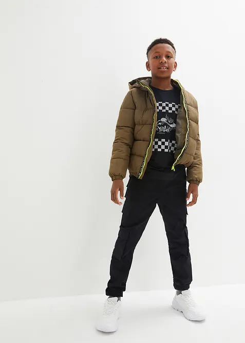 Strečové cargo kalhoty bez zapínání, Regular Fit, bonprix