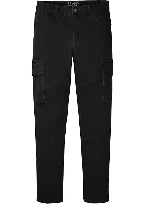 Strečové kalhoty Slim Fit s cargo kapsami, Straight, bonprix