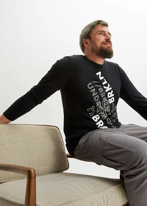 Triko s dlouh&yacute;m ruk&aacute;vem z organick&eacute; bavlny, bonprix