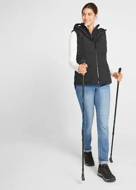 Prošívaná vesta s podšívkou z medvídkového flísu, bonprix