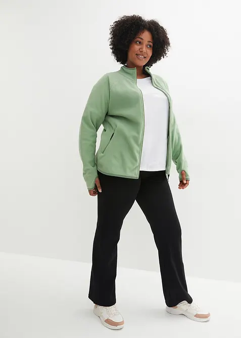 Fl&iacute;sov&aacute; mikina s kapsami na zip, bonprix