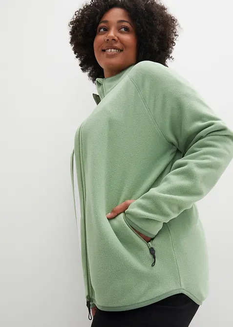 Fl&iacute;sov&aacute; mikina s kapsami na zip, bonprix