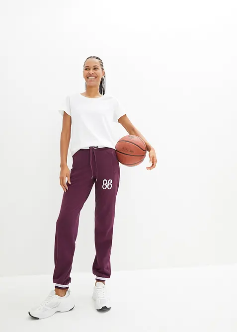 Sportovn&iacute; kalhoty z elastick&eacute; bavlněn&eacute; směsi, bonprix