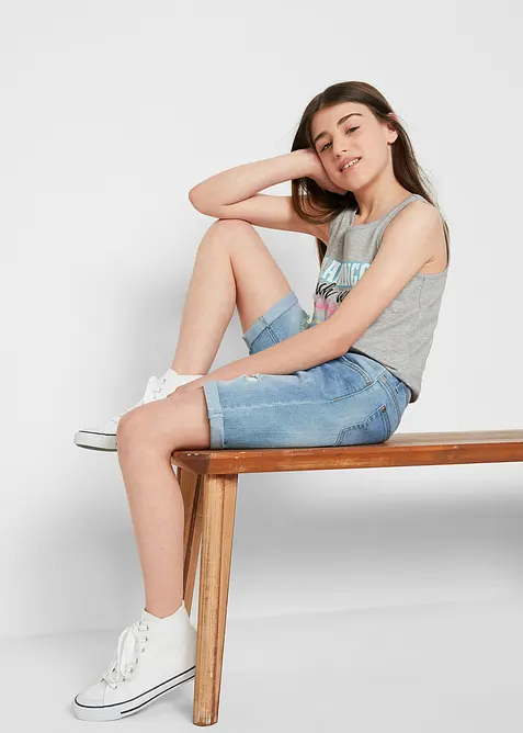 Strečové džínové šortky, Mid Waist, bonprix