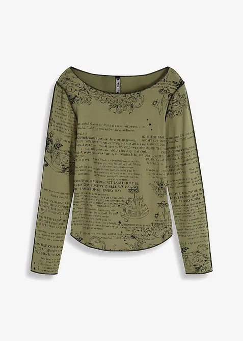 Tričko s dlouhým rukávem, z jemné viskózy, bonprix