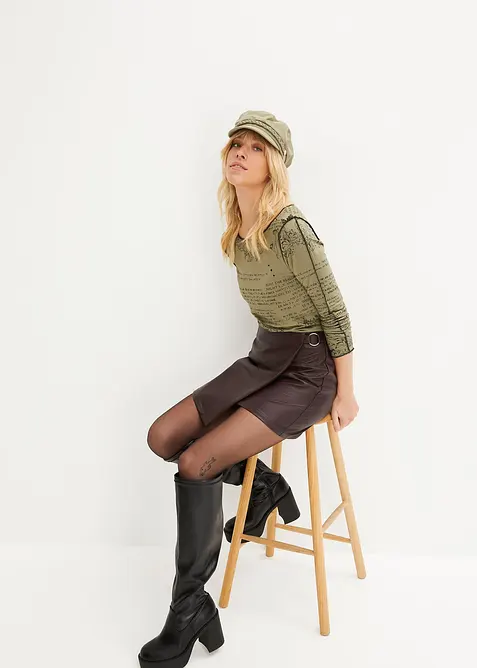 Tričko s dlouhým rukávem, z jemné viskózy, bonprix