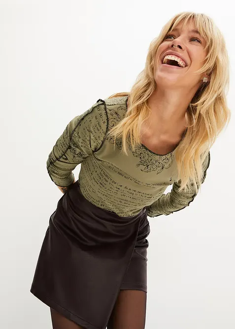 Tričko s dlouhým rukávem, z jemné viskózy, bonprix