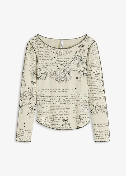 Tričko s dlouhým rukávem, z jemné viskózy, bonprix