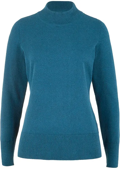 Z&aacute;kladn&iacute; svetr se stoj&aacute;čkem a s recyklovanou bavlnou, bonprix