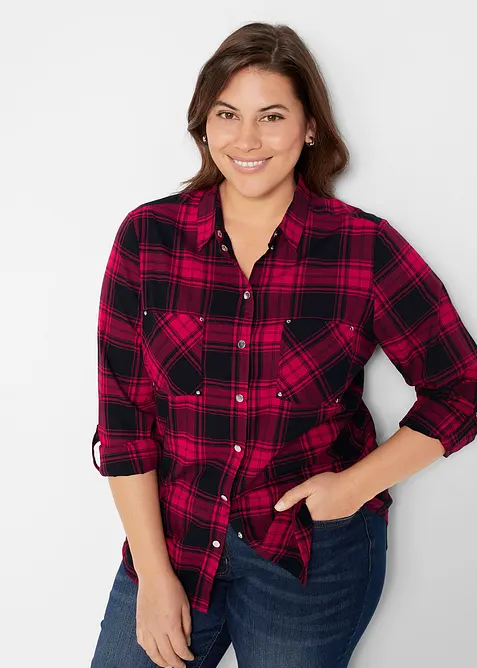 Kostkovan&aacute; ko&scaron;ilov&aacute; halenka z čist&eacute; bavlny, bonprix