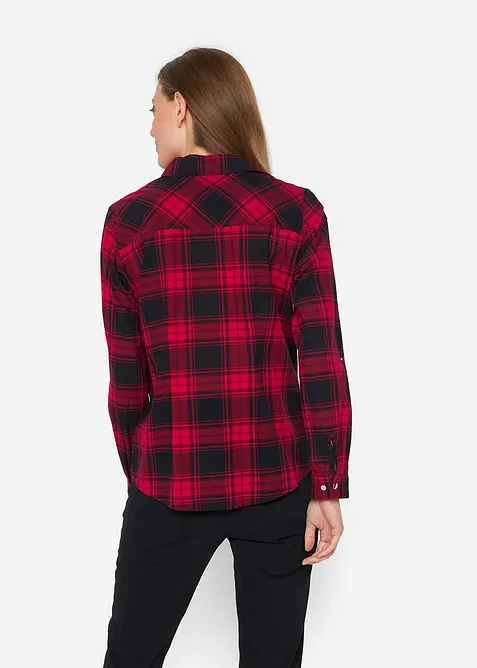 Kostkovaná košilová halenka z čisté bavlny, bonprix