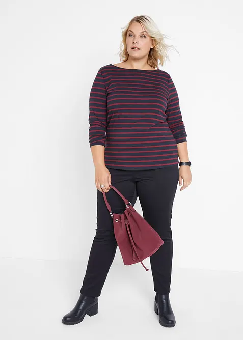 Triko s lodičkov&yacute;m v&yacute;střihem, dlouh&yacute; ruk&aacute;v (2 ks v balen&iacute;), bonprix