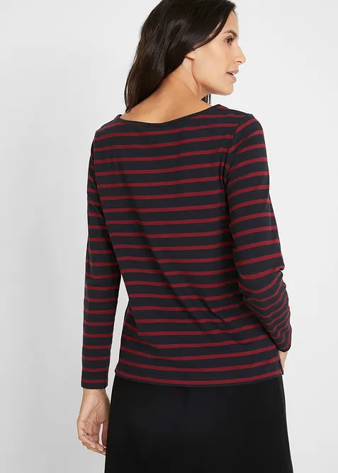 Triko s lodičkov&yacute;m v&yacute;střihem, dlouh&yacute; ruk&aacute;v (2 ks v balen&iacute;), bonprix