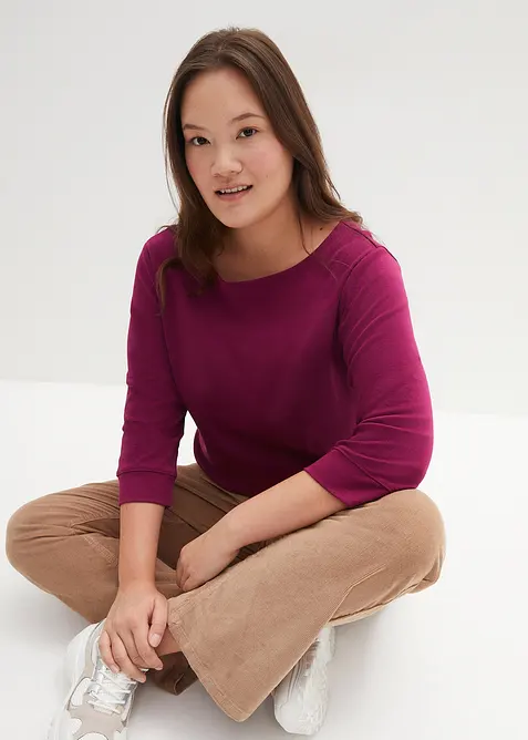 Triko s dlouhým rukávem, z čisté organické bavlny, bonprix