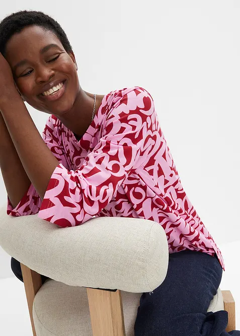 Triko s kulatým výstřihem, 3/4 rukáv, bonprix