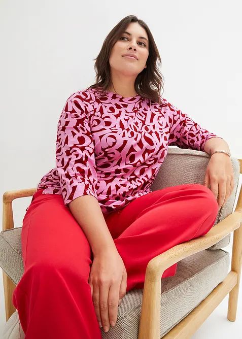 Triko s kulatým výstřihem, 3/4 rukáv, bonprix