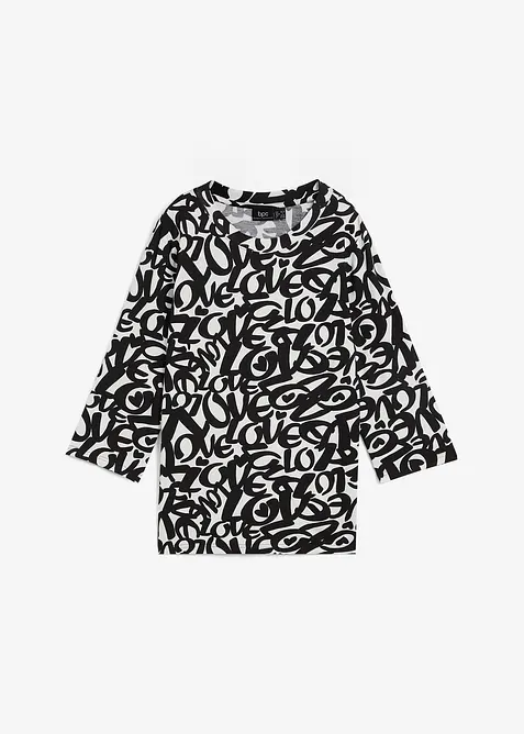 Triko s kulat&yacute;m v&yacute;střihem, 3/4 ruk&aacute;v, bonprix