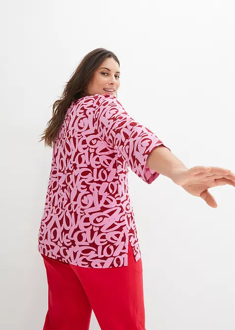 Triko s kulatým výstřihem, 3/4 rukáv, bonprix