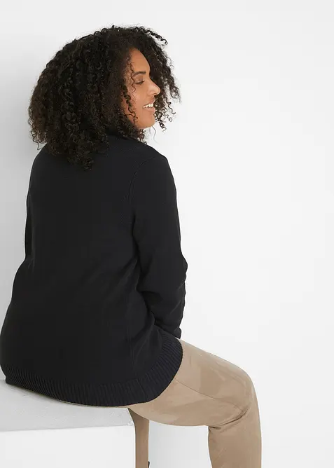 Svetr s rol&aacute;kov&yacute;m l&iacute;mcem, bonprix