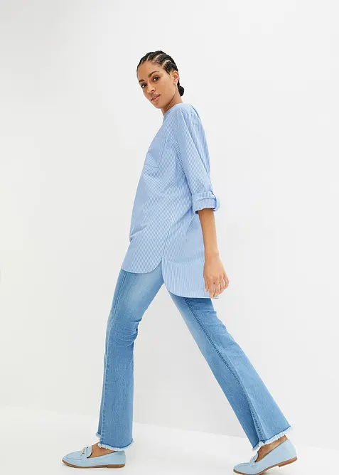 Dlouh&aacute; halenka s ohrnut&yacute;mi ruk&aacute;vy, bonprix