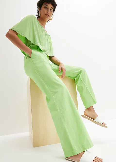 Tkané kalhoty ze směsi lnu a bavlny, bonprix