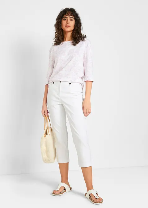 7/8 bengalínové kalhoty s pohodlným pasem, bonprix