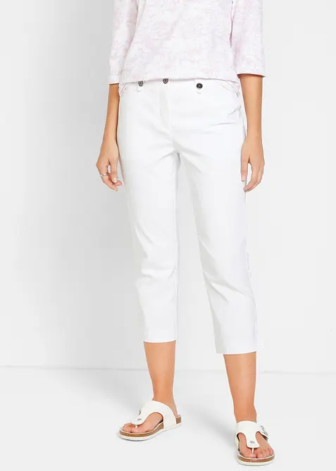 7/8 bengalínové kalhoty s pohodlným pasem, bonprix