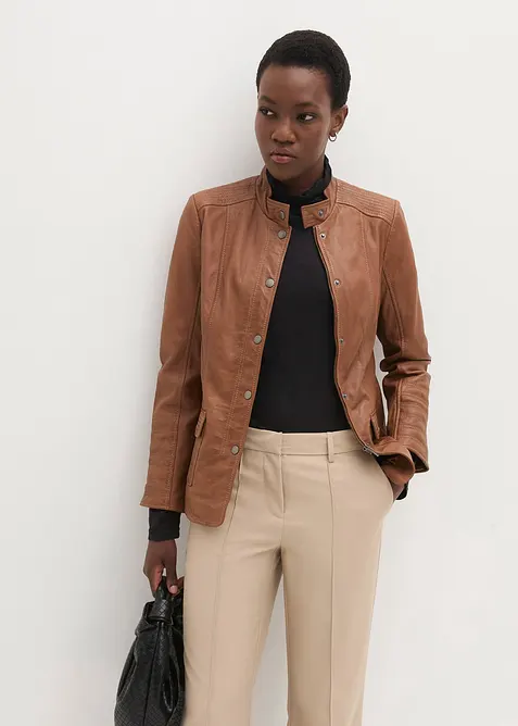 Kožen&aacute; bunda z napa jehnětiny, bonprix