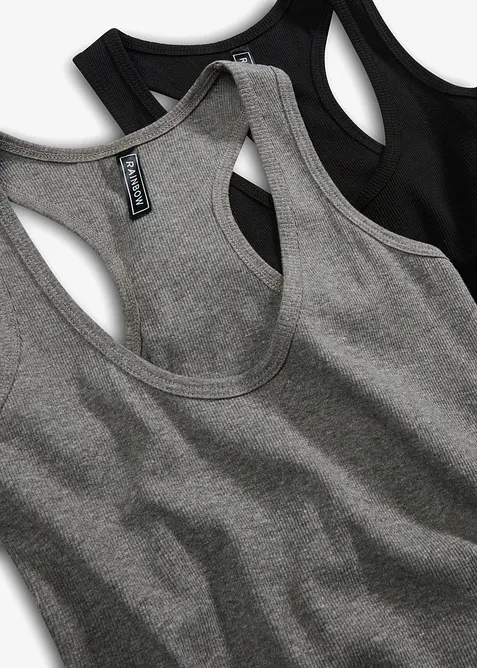 Žebrované tílko z čisté organické bavlny (2 ks v balení), bonprix