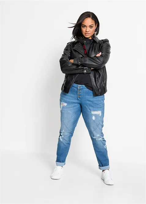 Džíny Boyfriend, Mid Waist, bonprix