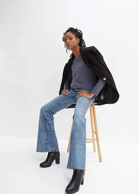 Triko s dlouhým rukávem, z čisté bavlny, bonprix