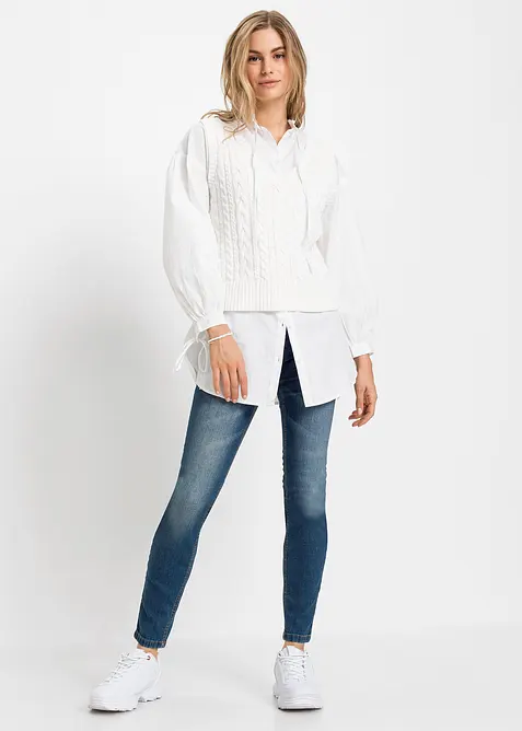 Dž&iacute;ny Super Skinny, Mid Waist, zkr&aacute;cen&eacute;, bonprix