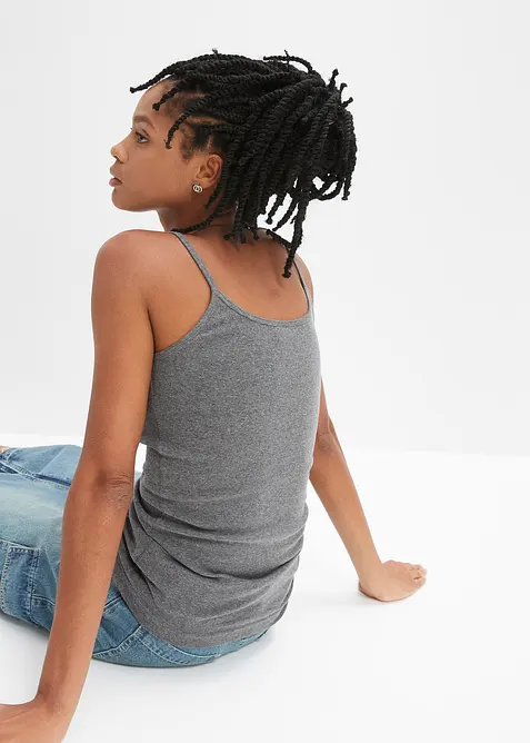 Top s úzkými ramínky, z čisté bavlny (2 ks v balení), bonprix