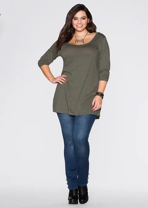 Triko s dlouhým rukávem, z čisté bavlny, bonprix