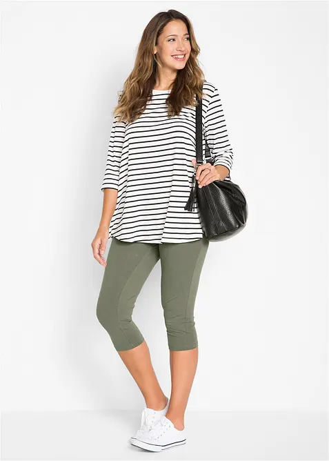 Strečov&eacute; capri leg&iacute;ny s &uacute;zk&yacute;m střihem (2 ks v balen&iacute;), bonprix