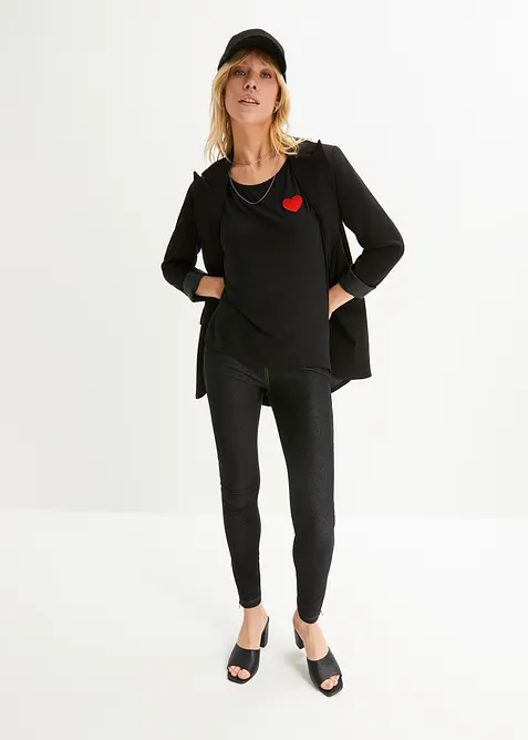 Tričko s asymetrickým spodním okrajem, ze splývavé směsi s viskózou, bonprix