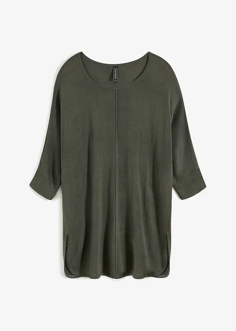 Svetr z jemné pleteniny, s 3/4 rukávem, bonprix