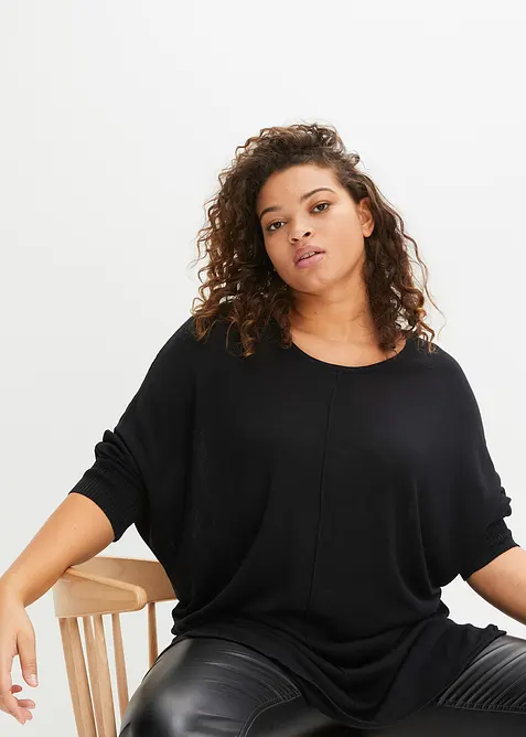 Svetr z jemn&eacute; pleteniny, s 3/4 ruk&aacute;vem, bonprix