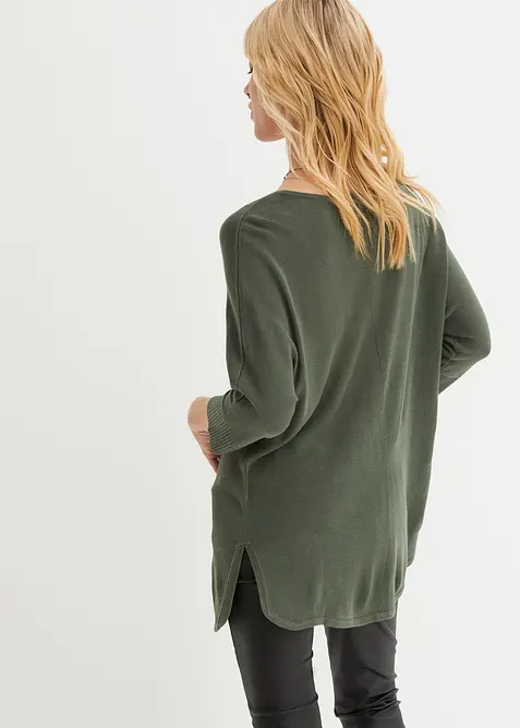 Svetr z jemné pleteniny, s 3/4 rukávem, bonprix