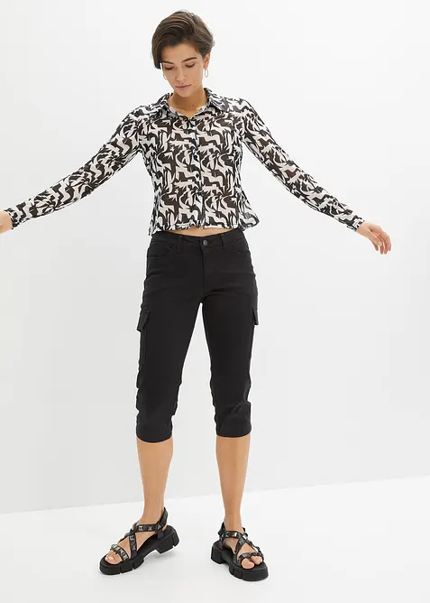 Capri kalhoty z elastické bavlněné směsi, bonprix