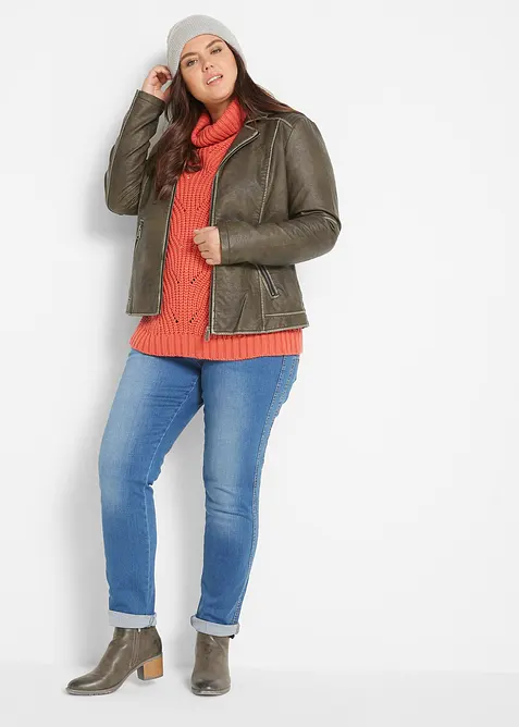 Slim dž&iacute;ny High Waist, stahovac&iacute;, bonprix