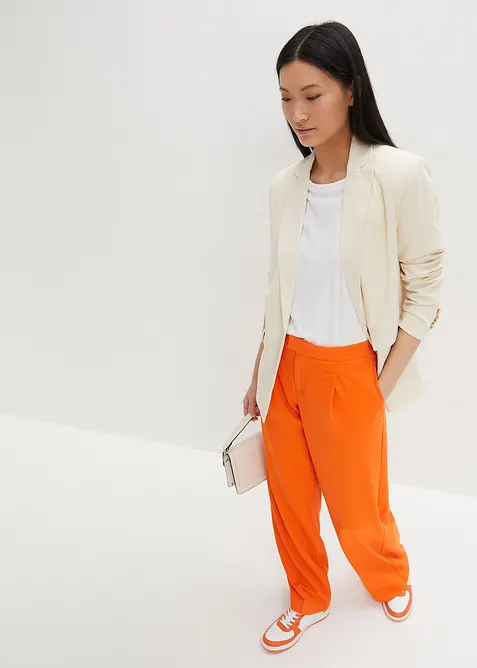 &Scaron;irok&eacute; kalhoty se sklady v pase, bonprix