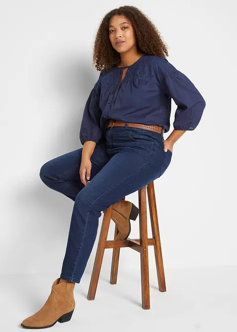 Skinny džíny High Waist, zkrácené, bonprix