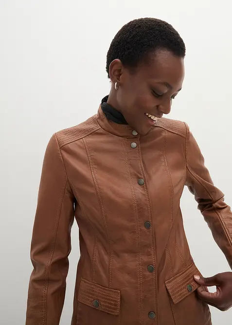 Kožen&aacute; bunda z napa jehnětiny, bonprix