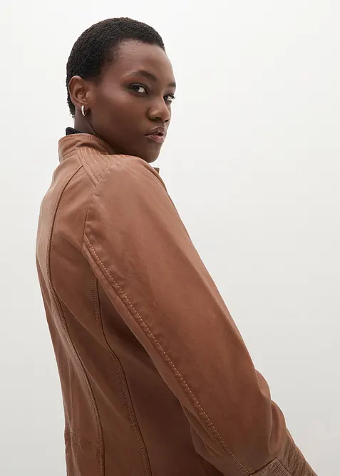 Kožen&aacute; bunda z napa jehnětiny, bonprix