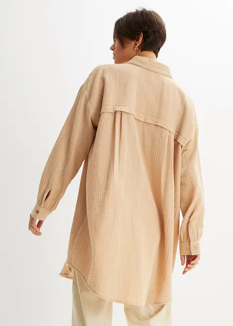 Dlouhá oversize halenka z mušelínu, bonprix